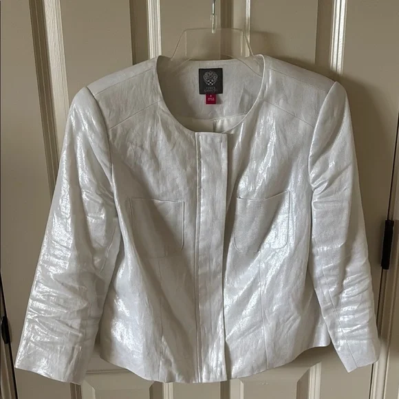 Vince Camuto Women's White Jacket Size 8 EUC - Picture 9 of 14